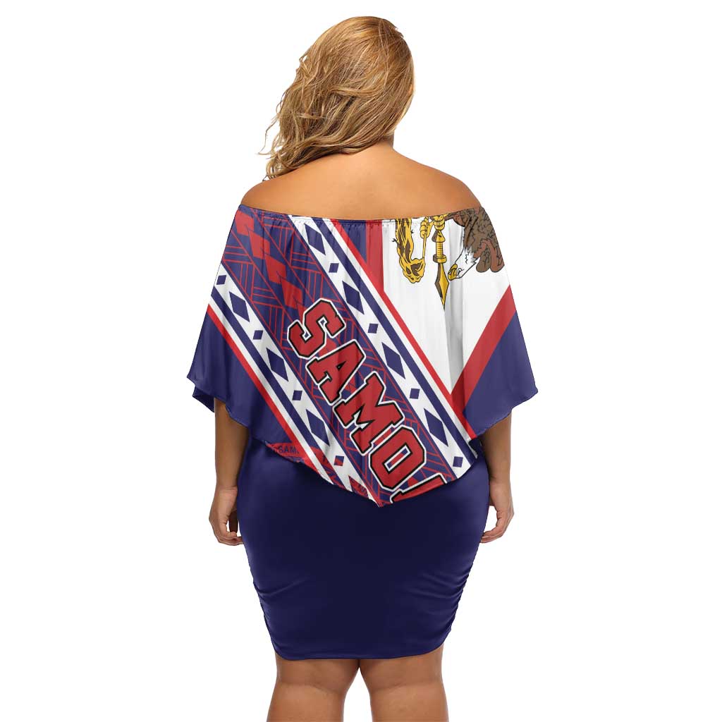 American Samoa Flag Day Family Matching Off Shoulder Short Dress and Hawaiian Shirt Polynesian Tribal Tattoo Eagle Art LT19 - Polynesian Pride