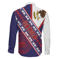 American Samoa Flag Day Family Matching Short Sleeve Bodycon Dress and Hawaiian Shirt Polynesian Tribal Tattoo Eagle Art