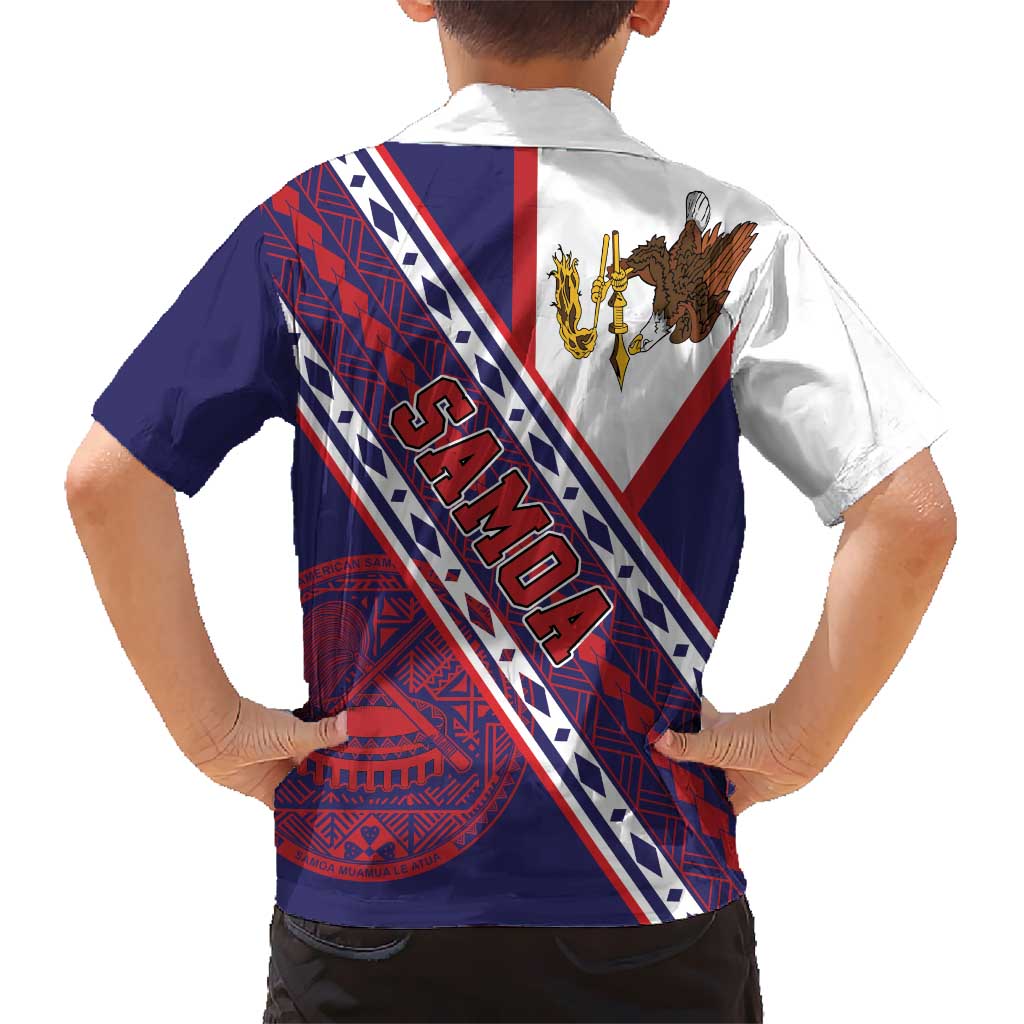 American Samoa Flag Day Family Matching Summer Maxi Dress and Hawaiian Shirt Polynesian Tribal Tattoo Eagle Art LT19 - Polynesian Pride