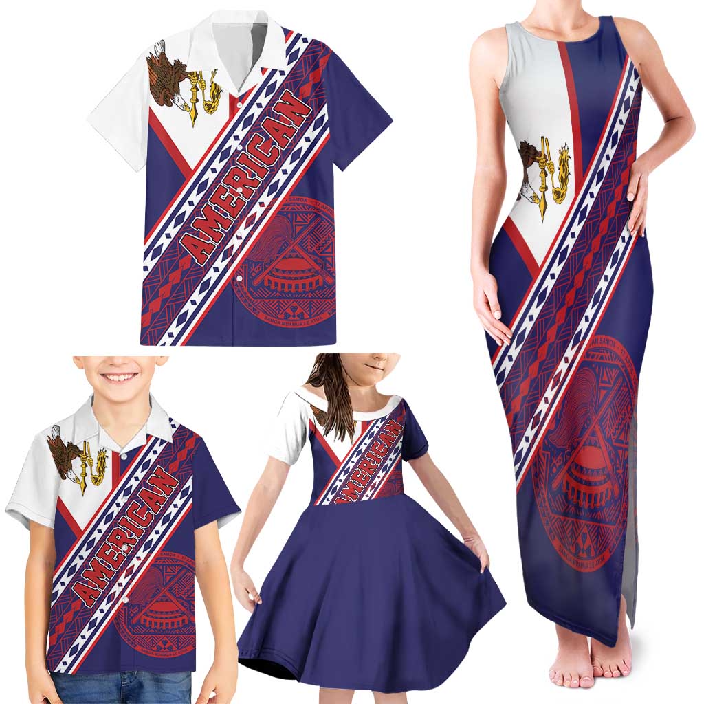 American Samoa Flag Day Family Matching Tank Maxi Dress and Hawaiian Shirt Polynesian Tribal Tattoo Eagle Art LT19 - Polynesian Pride