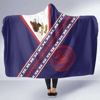 American Samoa Flag Day Hooded Blanket Polynesian Tribal Tattoo Eagle Art