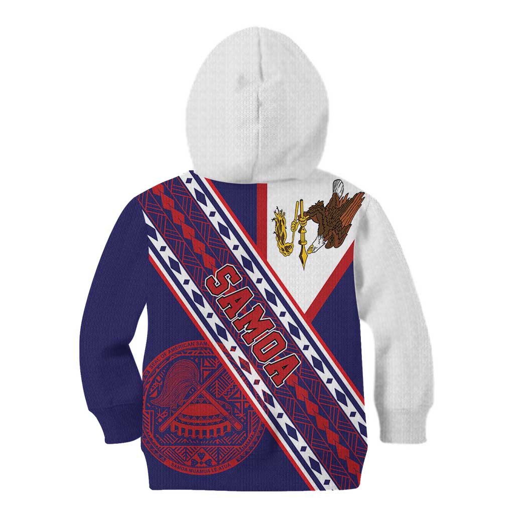 American Samoa Flag Day Kid Hoodie Polynesian Tribal Tattoo Eagle Art