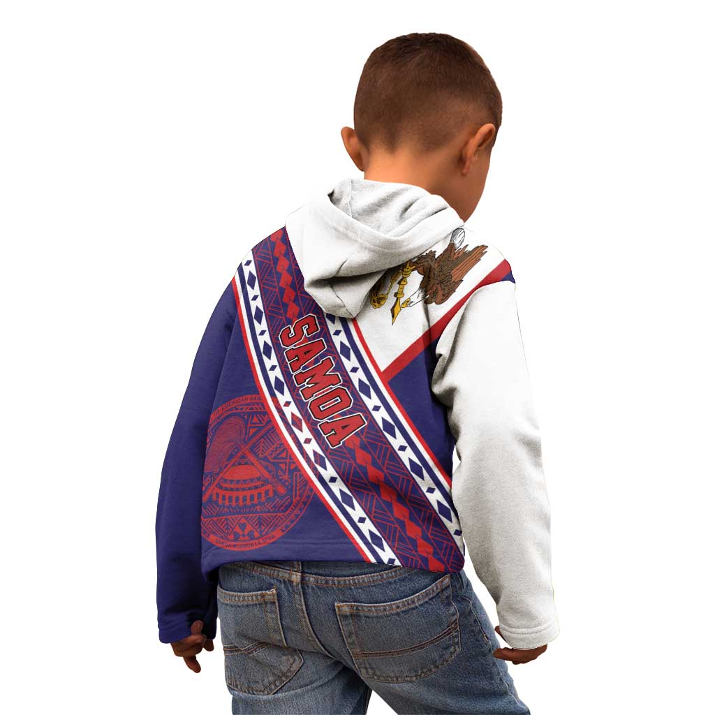 American Samoa Flag Day Kid Hoodie Polynesian Tribal Tattoo Eagle Art