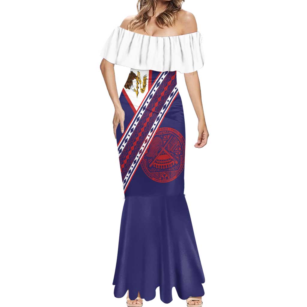 American Samoa Flag Day Mermaid Dress Polynesian Tribal Tattoo Eagle Art