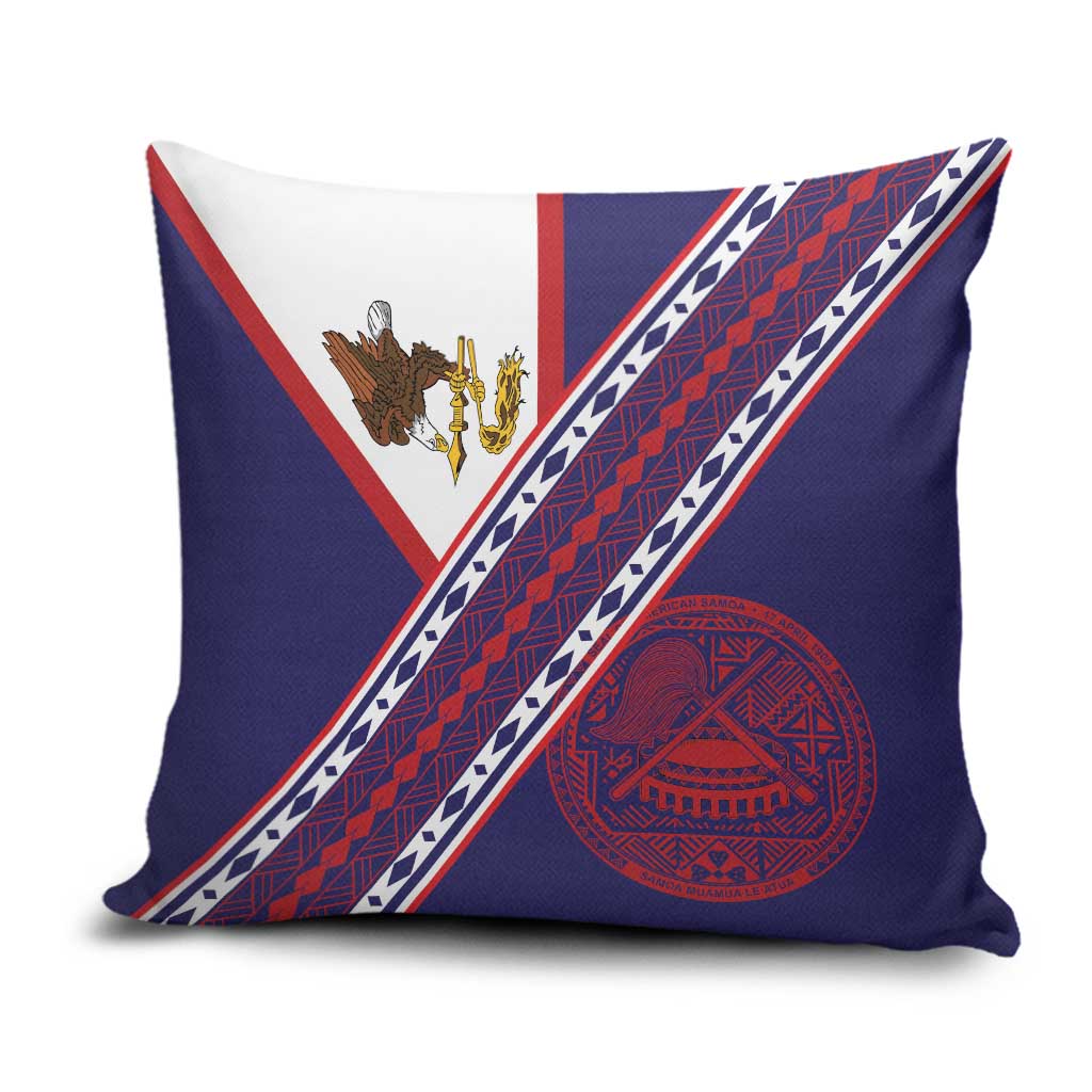 American Samoa Flag Day Pillow Cover Polynesian Tribal Tattoo Eagle Art