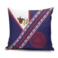 American Samoa Flag Day Pillow Cover Polynesian Tribal Tattoo Eagle Art