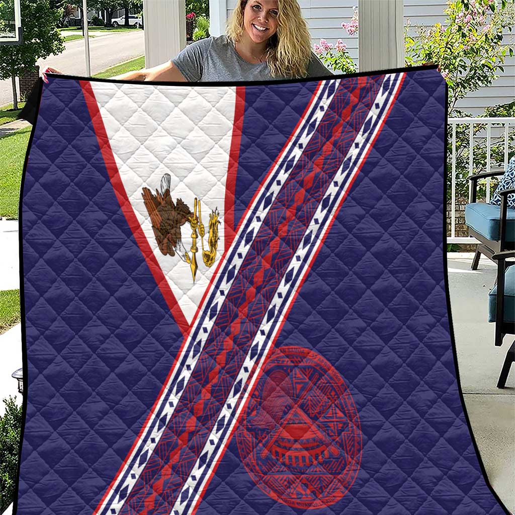 American Samoa Flag Day Quilt Polynesian Tribal Tattoo Eagle Art
