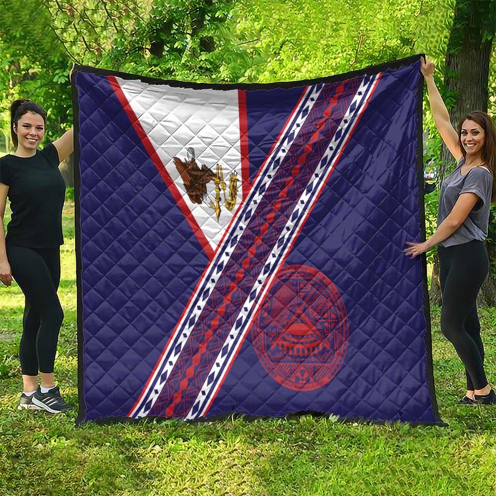 American Samoa Flag Day Quilt Polynesian Tribal Tattoo Eagle Art