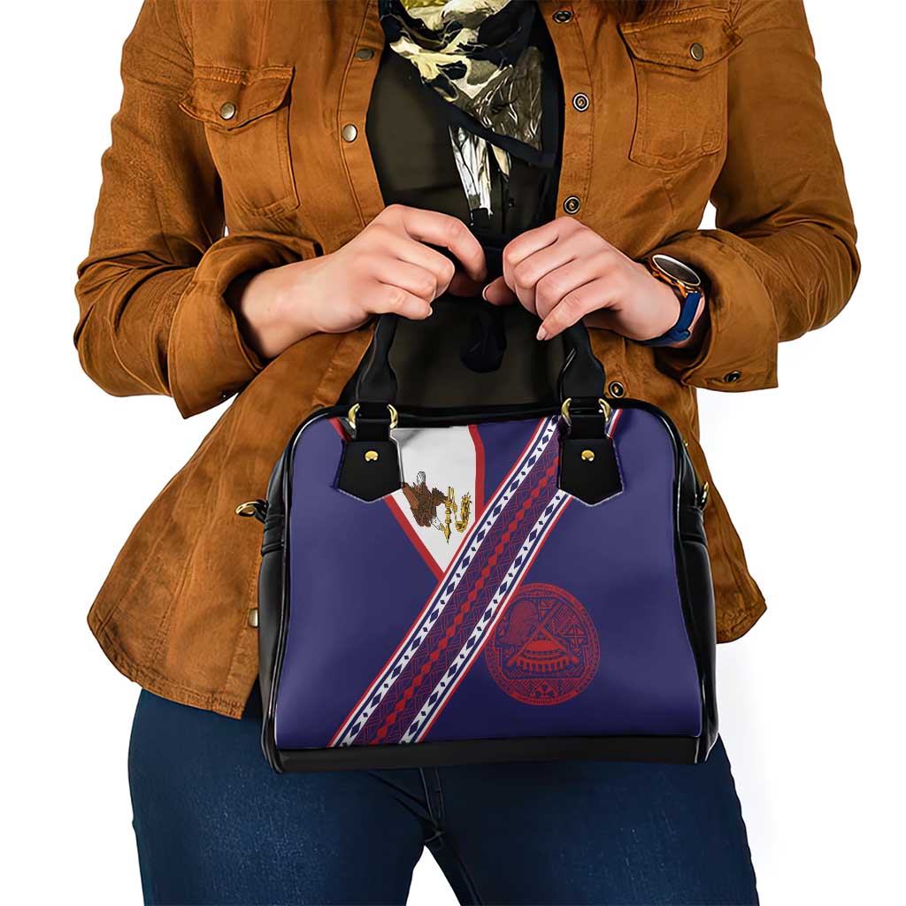 American Samoa Flag Day Shoulder Handbag Polynesian Tribal Tattoo Eagle Art