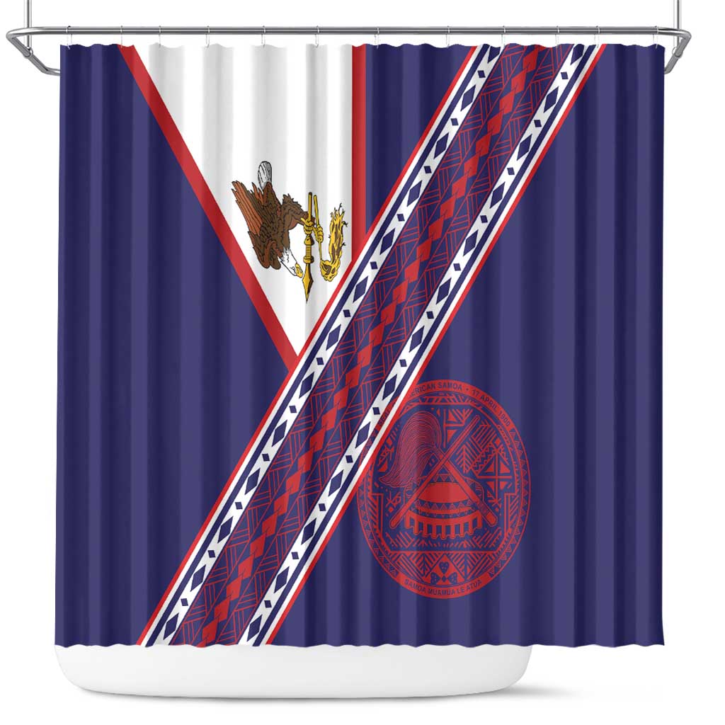 American Samoa Flag Day Shower Curtain Polynesian Tribal Tattoo Eagle Art