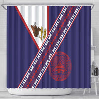 American Samoa Flag Day Shower Curtain Polynesian Tribal Tattoo Eagle Art