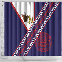 American Samoa Flag Day Shower Curtain Polynesian Tribal Tattoo Eagle Art