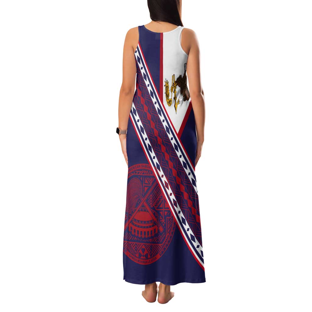American Samoa Flag Day Tank Maxi Dress Polynesian Tribal Tattoo Eagle Art