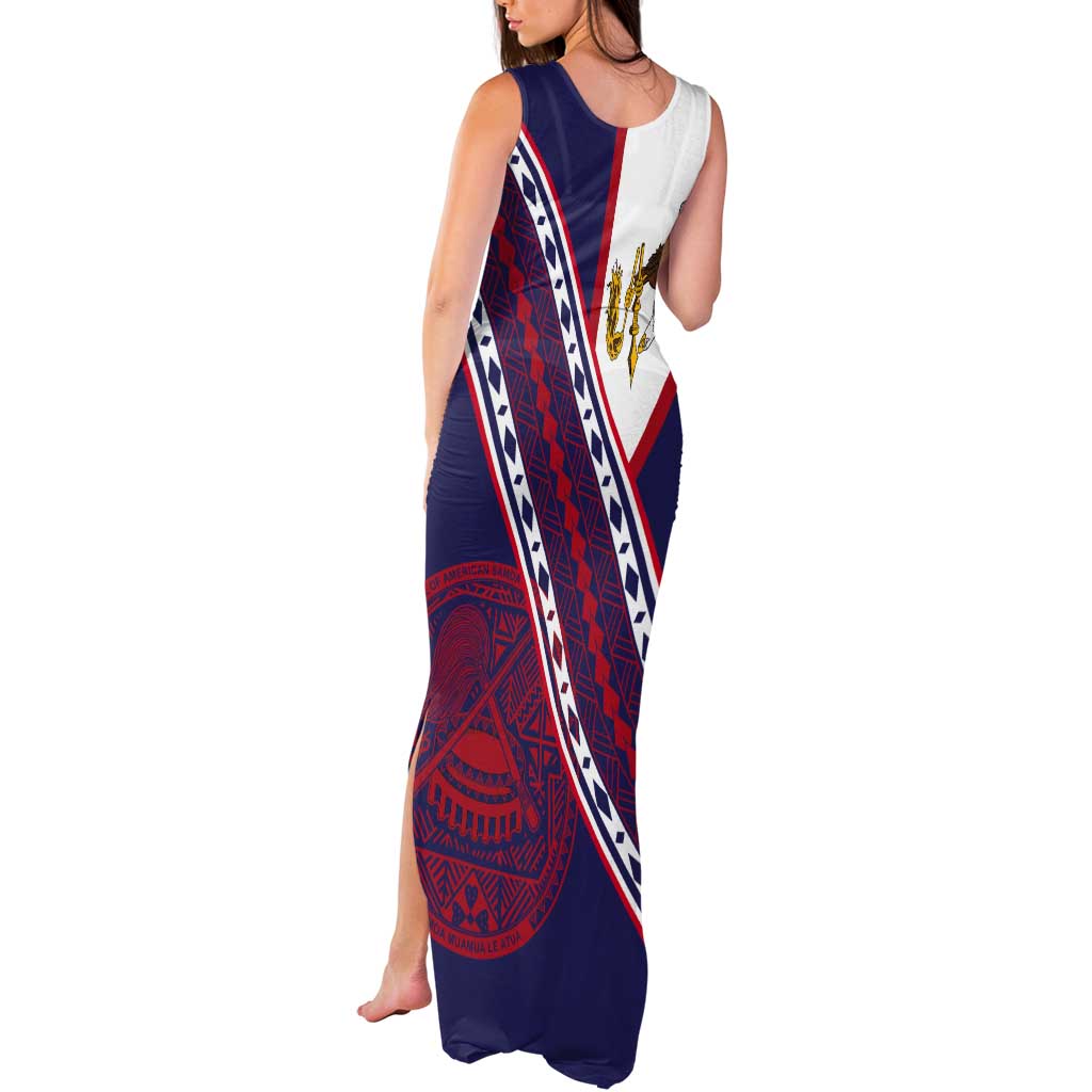 American Samoa Flag Day Tank Maxi Dress Polynesian Tribal Tattoo Eagle Art