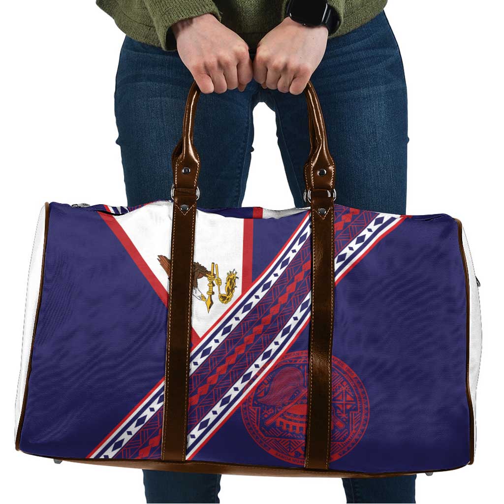 American Samoa Flag Day Travel Bag Polynesian Tribal Tattoo Eagle Art