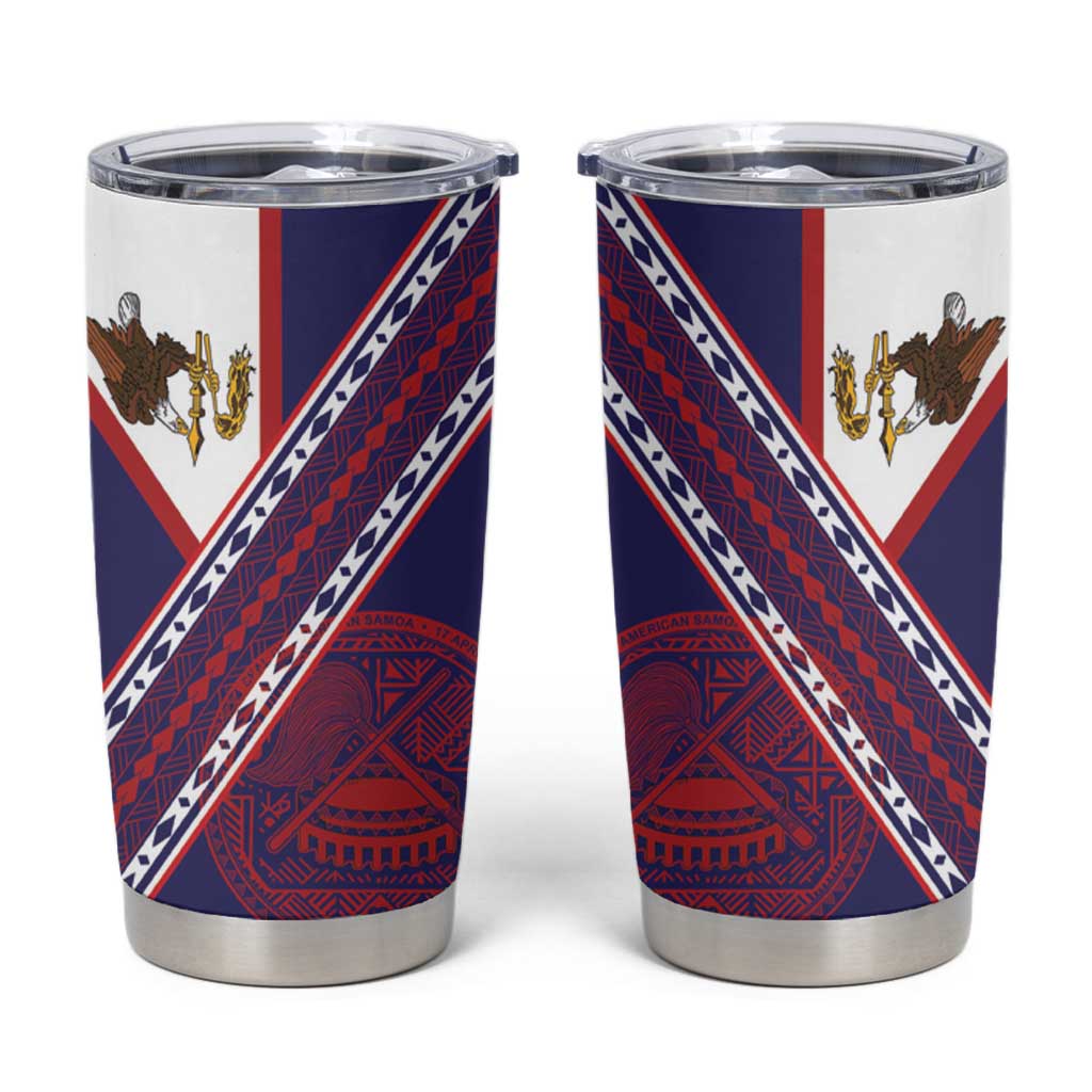American Samoa Flag Day Tumbler Cup Polynesian Tribal Tattoo Eagle Art