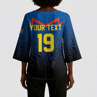 Custom World Football 2026 DR Congo Kimono Sleeve Blouse Les Leopards Coupe du Monde Glory