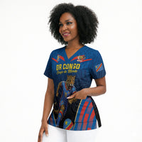 Custom World Football 2026 DR Congo Scrub Top Les Leopards Coupe du Monde Glory