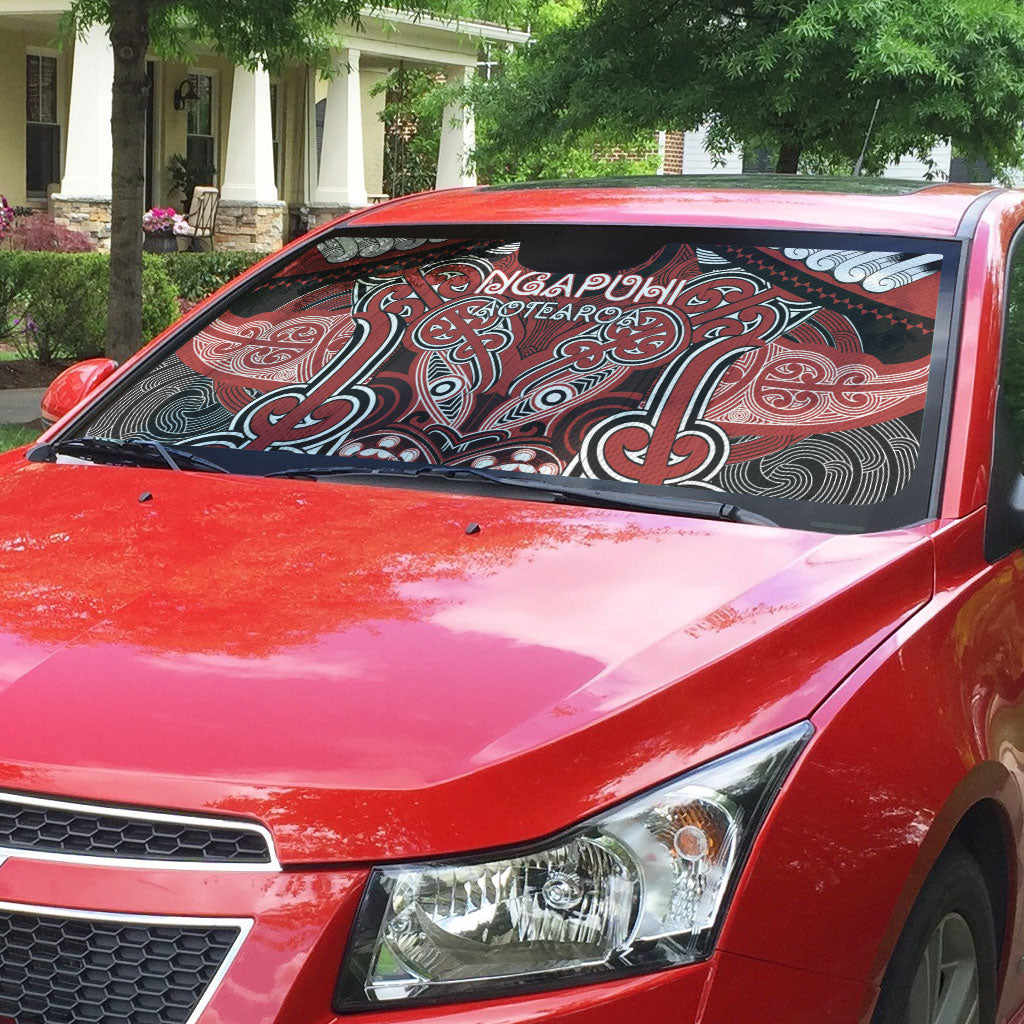 Aotearoa Iwi Ngapuhi Auto Sun Shade Maori Kowhaiwhai Pattern