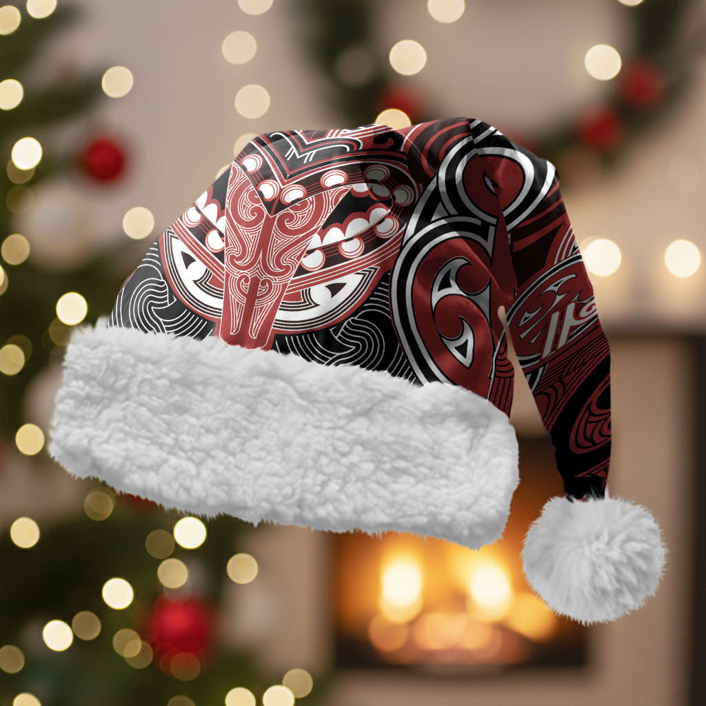 Aotearoa Iwi Ngapuhi Personalised Christmas Santa Hat Maori Kowhaiwhai Pattern