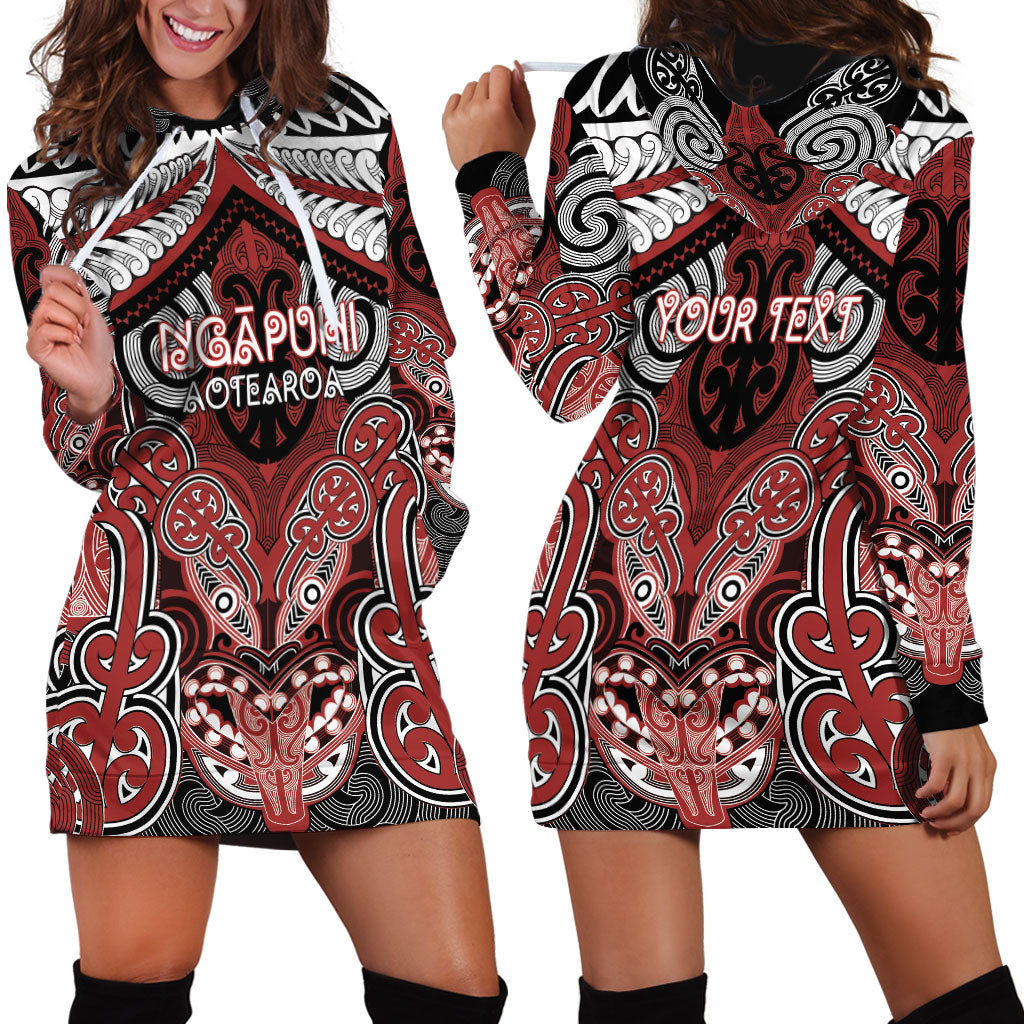 Aotearoa Iwi Ngapuhi Personalised Hoodie Dress Maori Kowhaiwhai Pattern