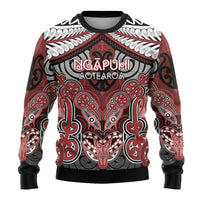 Aotearoa Iwi Ngapuhi Personalised Ugly Christmas Sweater Maori Kowhaiwhai Pattern