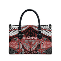Aotearoa Iwi Ngapuhi Leather Bag Maori Kowhaiwhai Pattern
