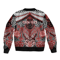 Aotearoa Iwi Ngapuhi Personalised Sleeve Zip Bomber Jacket Maori Kowhaiwhai Pattern