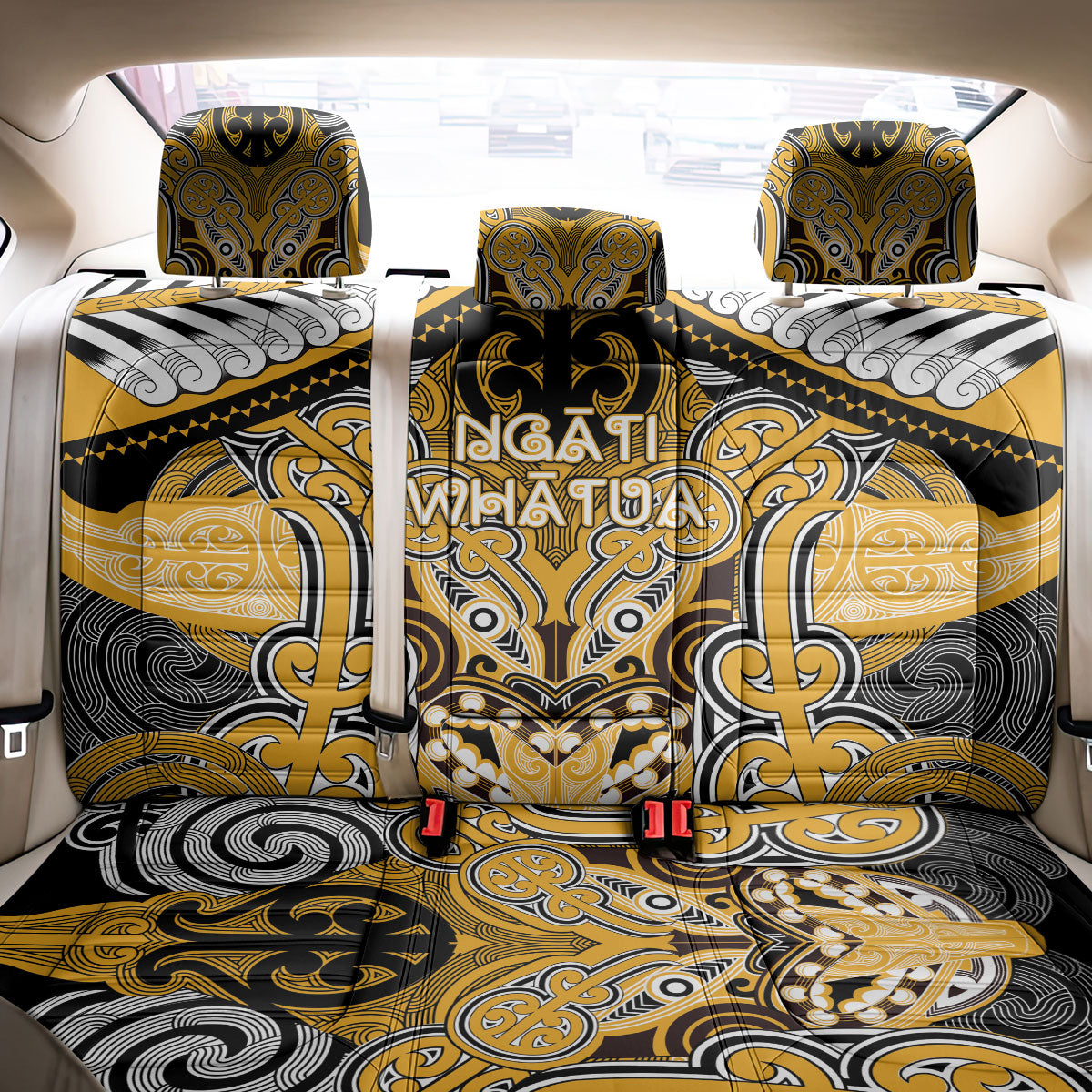 Aotearoa Iwi Ngati Whatua Back Car Seat Cover Maori Kowhaiwhai Pattern