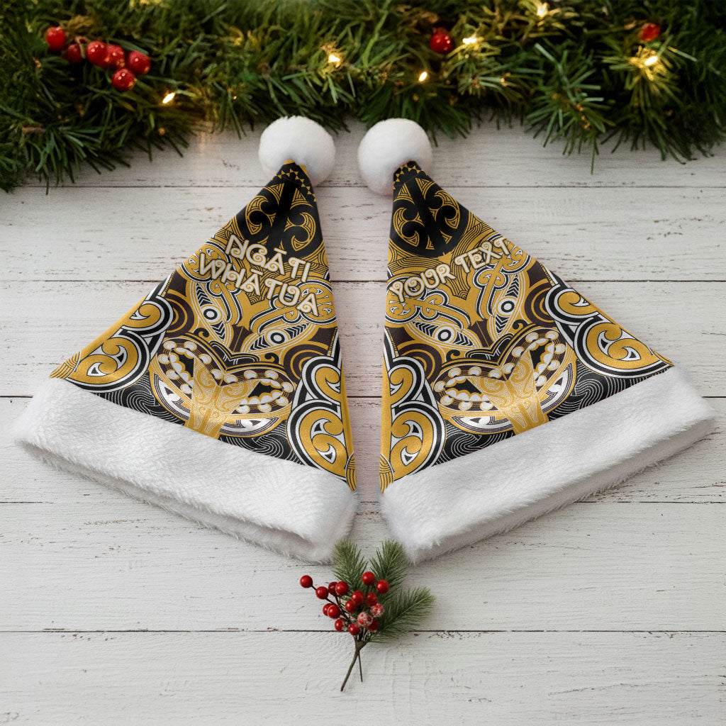 Aotearoa Iwi Ngati Whatua Personalised Christmas Santa Hat Maori Kowhaiwhai Pattern