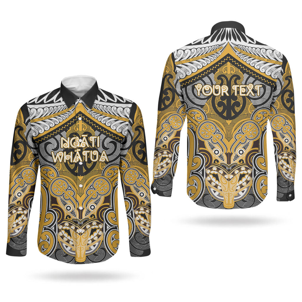 Aotearoa Iwi Ngati Whatua Personalised Couples Matching Short Sleeve Bodycon Dress and Long Sleeve Button Shirt Maori Kowhaiwhai Pattern