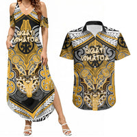 Aotearoa Iwi Ngati Whatua Personalised Couples Matching Summer Maxi Dress and Hawaiian Shirt Maori Kowhaiwhai Pattern