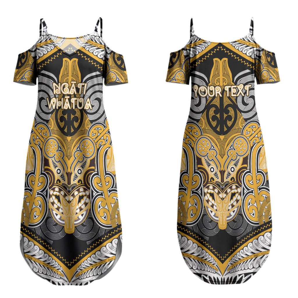 Aotearoa Iwi Ngati Whatua Personalised Couples Matching Summer Maxi Dress and Hawaiian Shirt Maori Kowhaiwhai Pattern