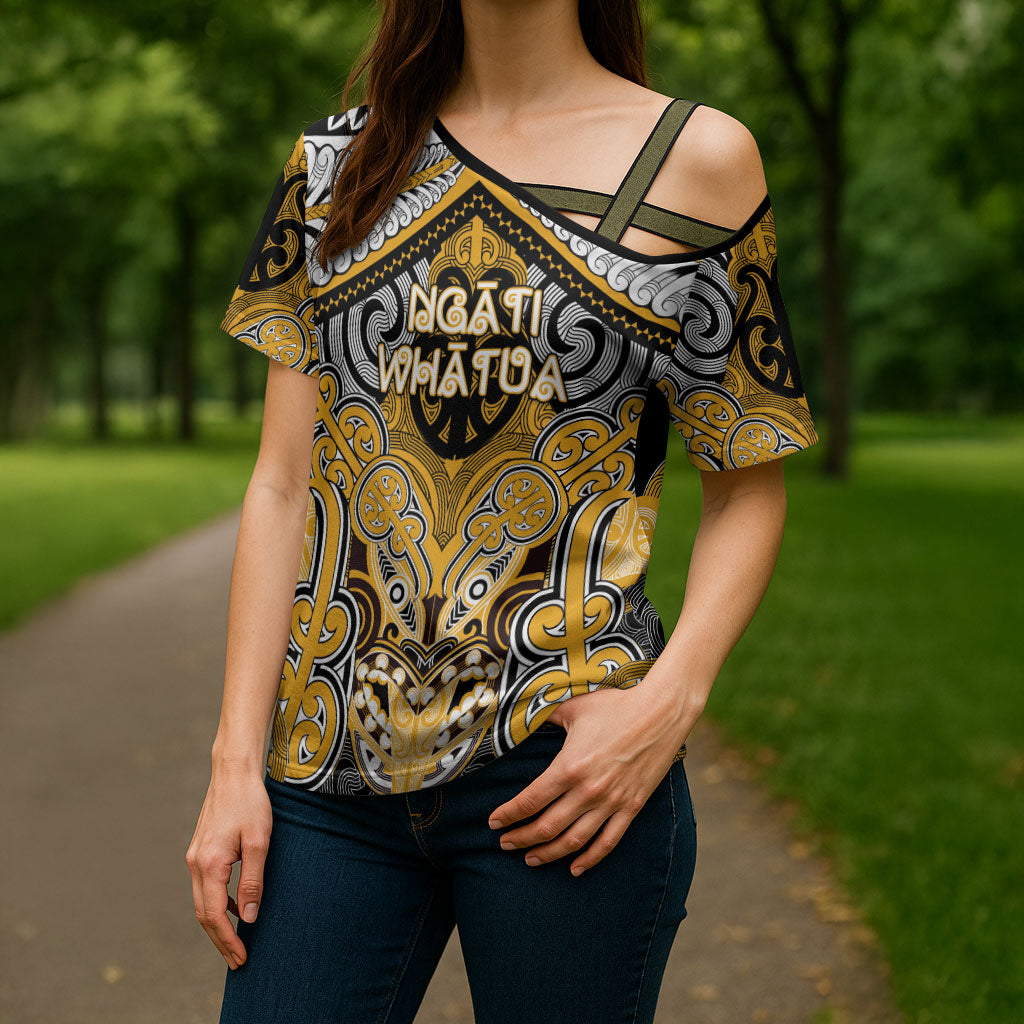Aotearoa Iwi Ngati Whatua Personalised Cross Shoulder Shirt Maori Kowhaiwhai Pattern