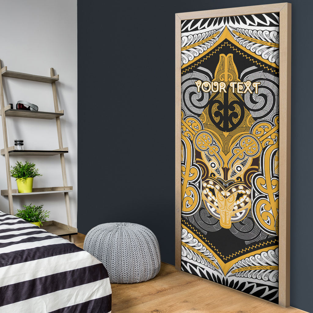 Aotearoa Iwi Ngati Whatua Personalised Door Cover Maori Kowhaiwhai Pattern