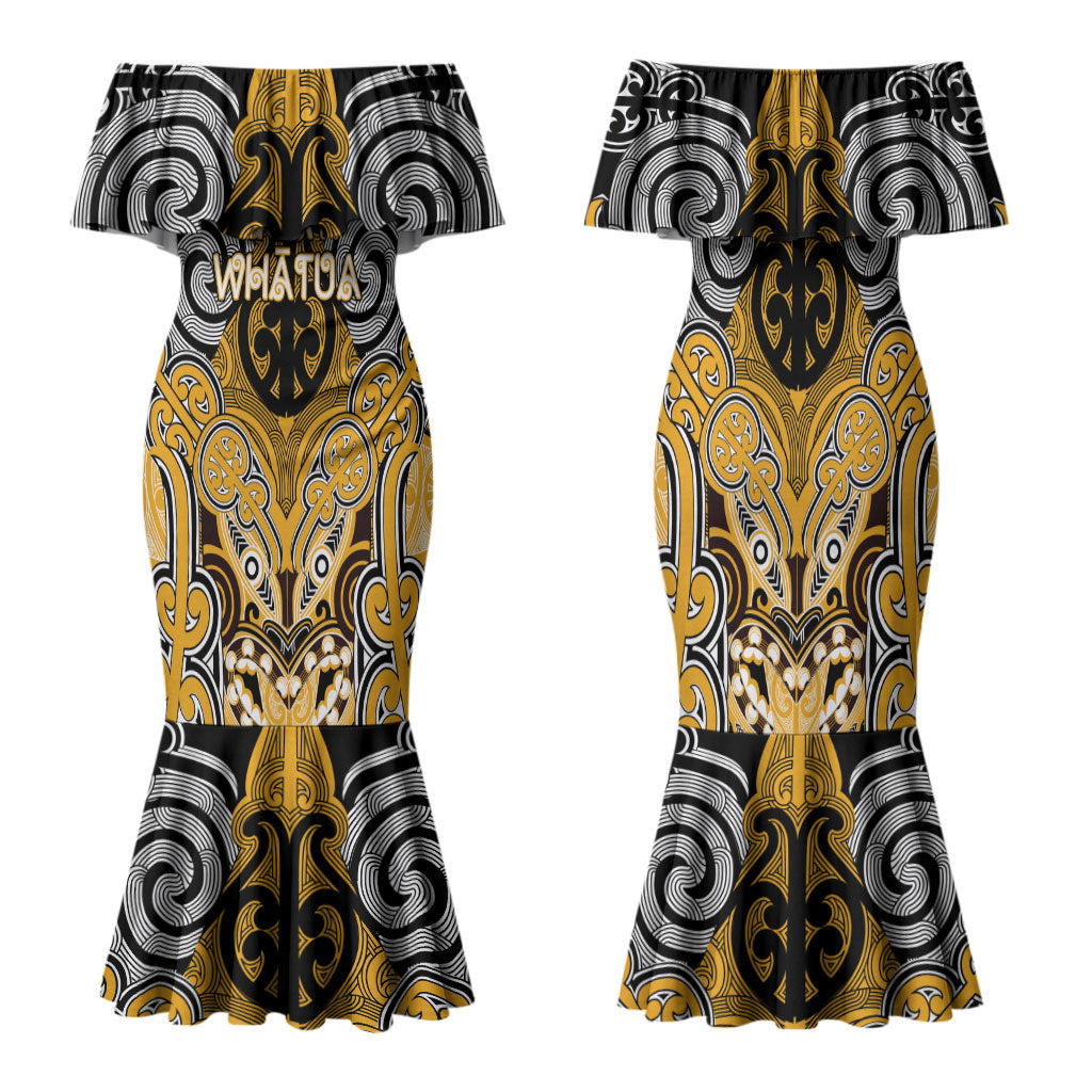 Aotearoa Iwi Ngati Whatua Personalised Family Matching Mermaid Dress and Hawaiian Shirt Maori Kowhaiwhai Pattern