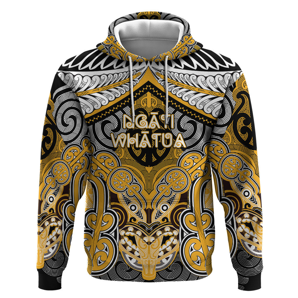Aotearoa Iwi Ngati Whatua Personalised Hoodie Maori Kowhaiwhai Pattern LT19 Pullover Hoodie Yellow - Polynesian Pride