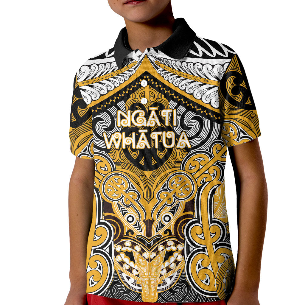 Aotearoa Iwi Ngati Whatua Personalised Kid Polo Shirt Maori Kowhaiwhai Pattern