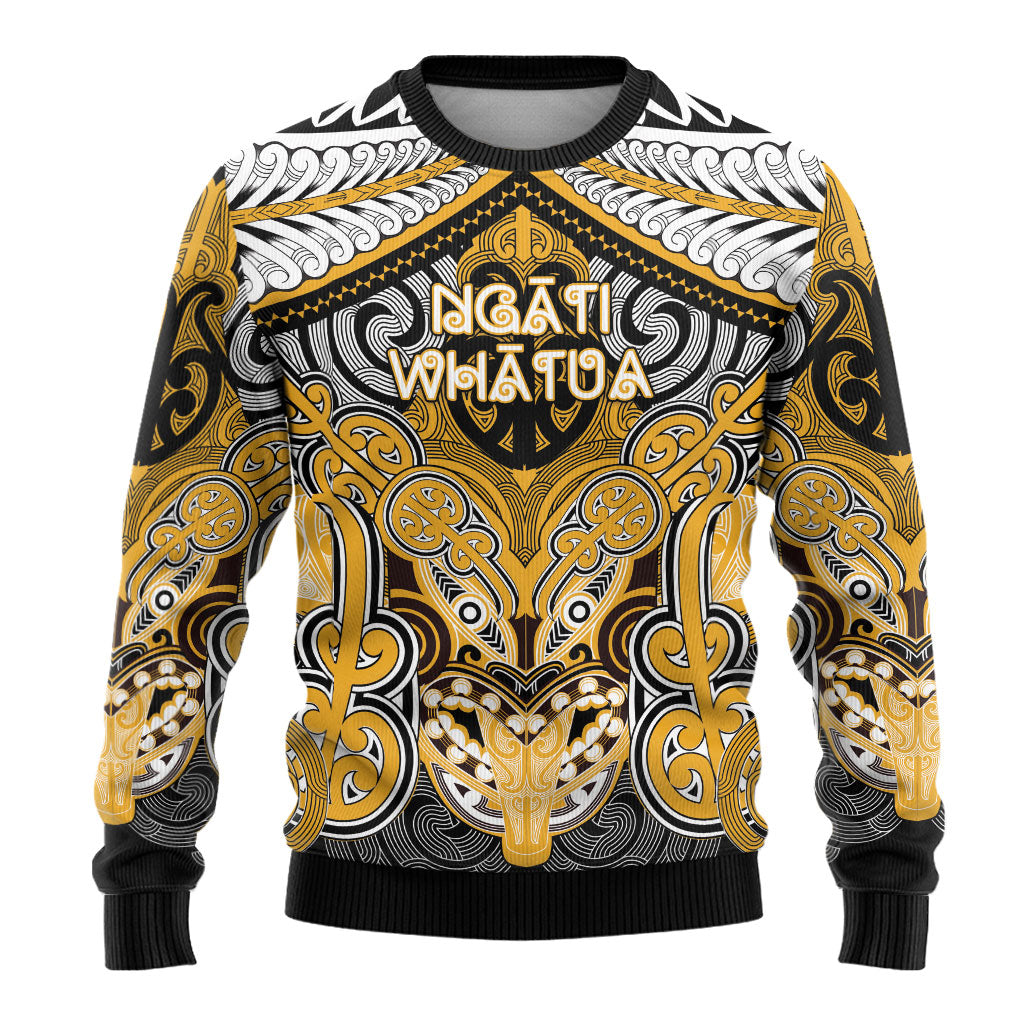 Aotearoa Iwi Ngati Whatua Personalised Ugly Christmas Sweater Maori Kowhaiwhai Pattern