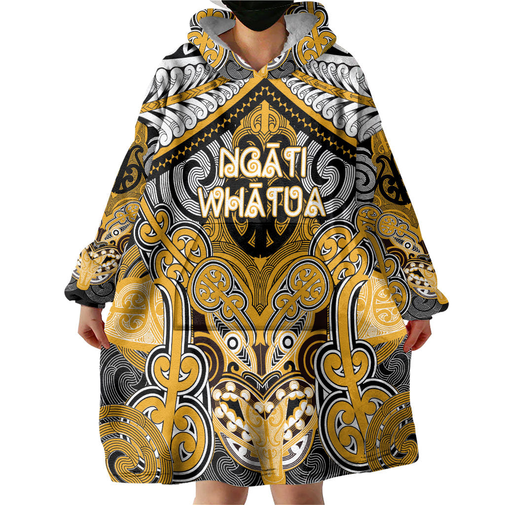 Aotearoa Iwi Ngati Whatua Personalised Wearable Blanket Hoodie Maori Kowhaiwhai Pattern