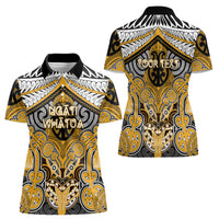 Aotearoa Iwi Ngati Whatua Personalised Women Polo Shirt Maori Kowhaiwhai Pattern