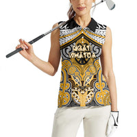 Aotearoa Iwi Ngati Whatua Personalised Women Sleeveless Polo Shirt Maori Kowhaiwhai Pattern