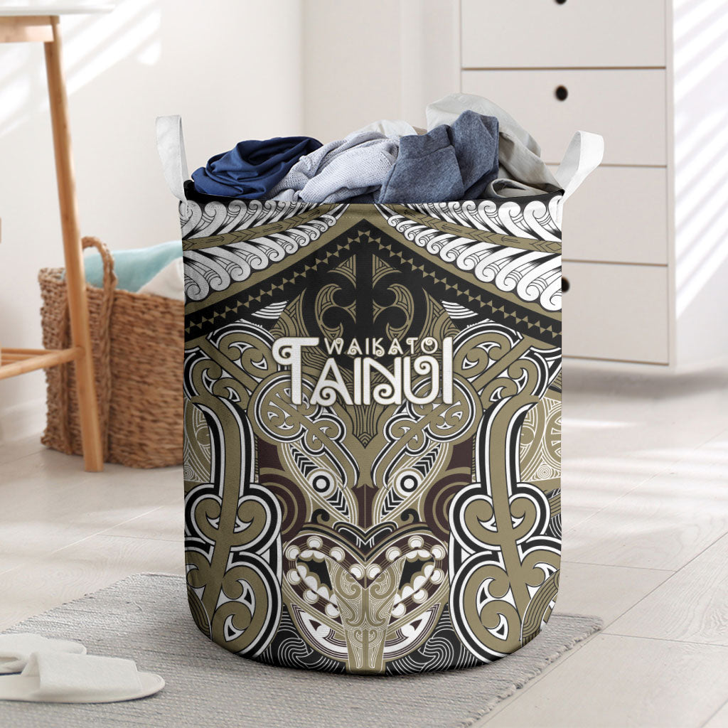 Aotearoa Iwi Waikato Tainui Laundry Basket Maori Kowhaiwhai Pattern