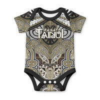 Aotearoa Iwi Waikato Tainui Personalised Baby Onesie Maori Kowhaiwhai Pattern