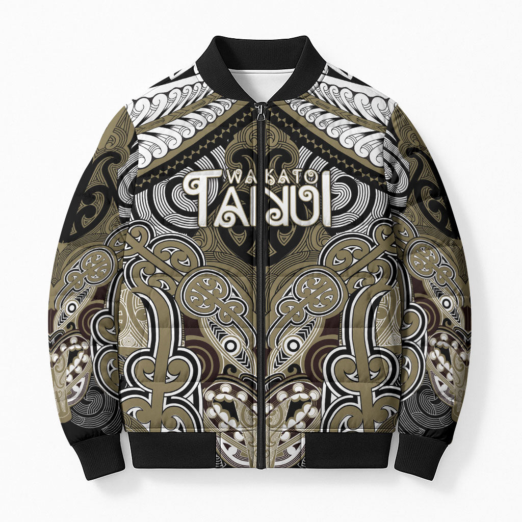Aotearoa Iwi Waikato Tainui Personalised Bomber Puffer Jacket Maori Kowhaiwhai Pattern