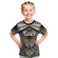 Aotearoa Iwi Waikato Tainui Personalised Kid T Shirt Maori Kowhaiwhai Pattern