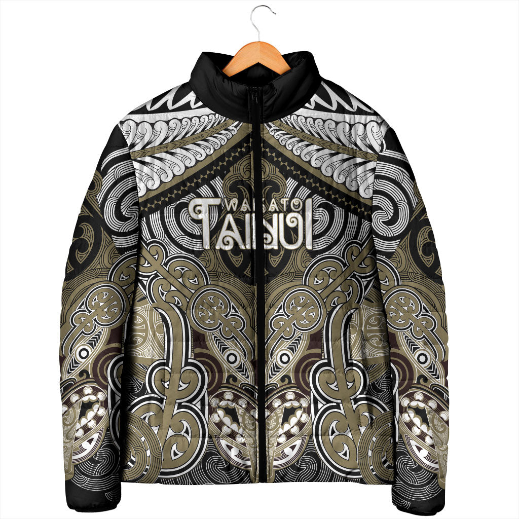 Aotearoa Iwi Waikato Tainui Personalised Padded Jacket Maori Kowhaiwhai Pattern