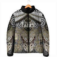 Aotearoa Iwi Waikato Tainui Personalised Padded Jacket Maori Kowhaiwhai Pattern