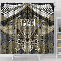 Aotearoa Iwi Waikato Tainui Shower Curtain Maori Kowhaiwhai Pattern