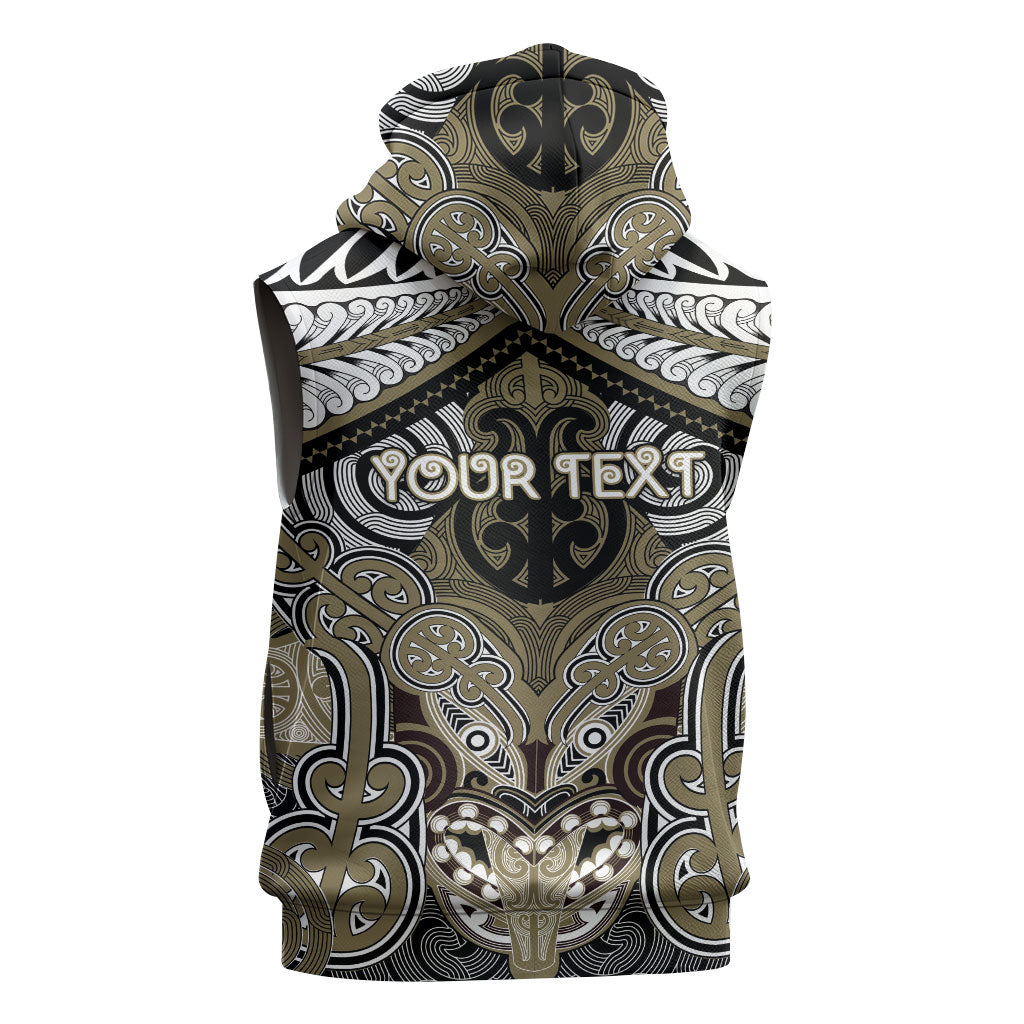 Aotearoa Iwi Waikato Tainui Personalised Sleeveless Hoodie Maori Kowhaiwhai Pattern